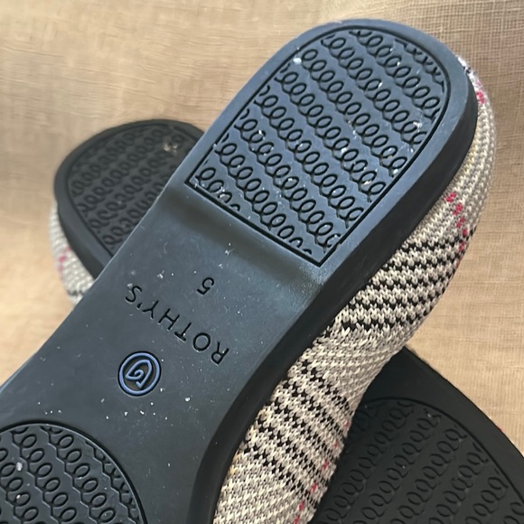 Rothy’s The Flat Grey Glen Plaid Round Toe Flats Sz 5 - Picture 9 of 9